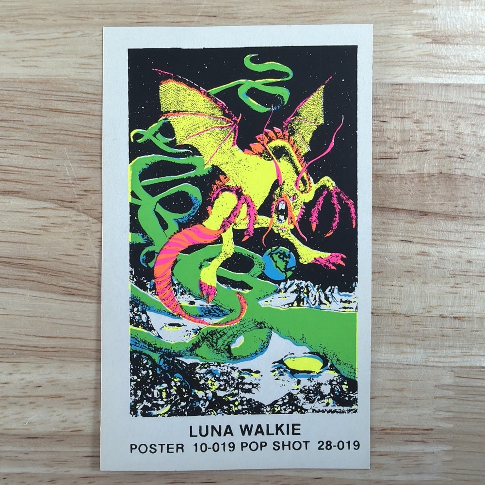 Psychedelic Blacklight Neon Vintage Pop Shot Poster Sticker 4.75x3" LUNA WALKIE